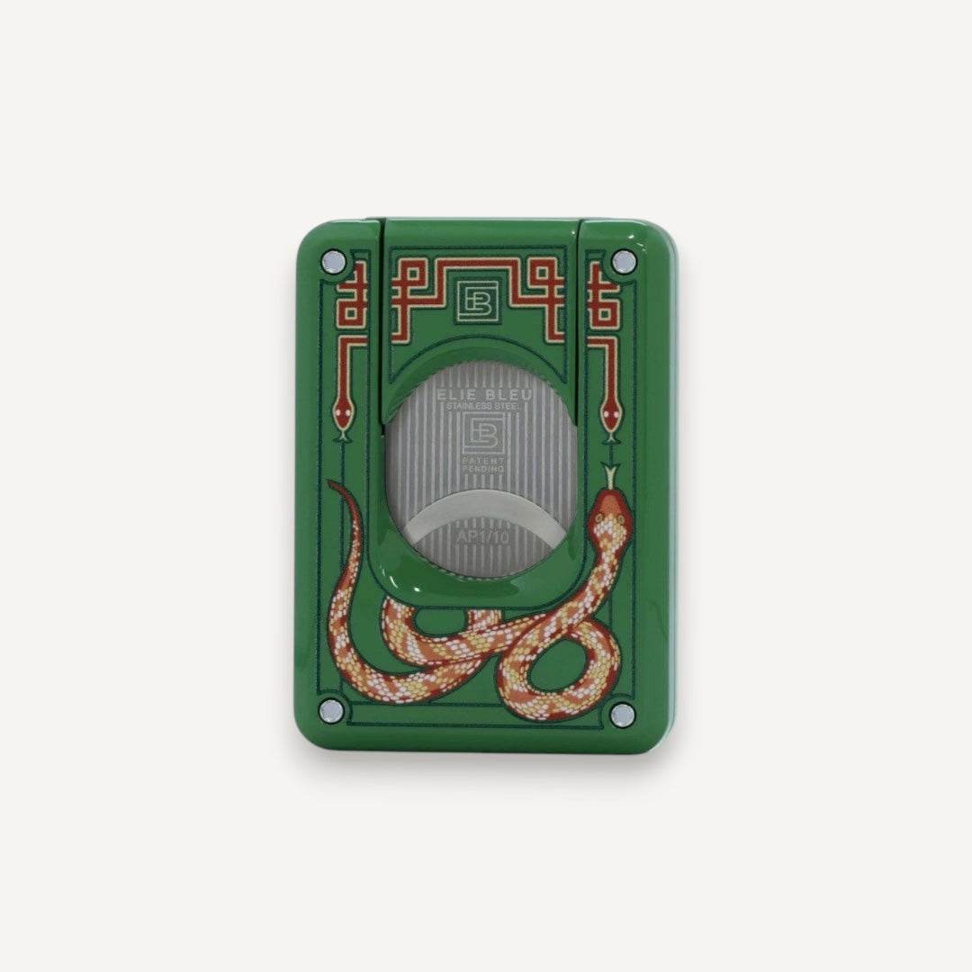 Elle Blue Lacquered Double Blade Cigar Cutter – Snake