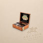 Arcadia Cigars open wooden box of Arturo Fuente Don Carlos Double Robusto cigars with African Cameroon wrappers.