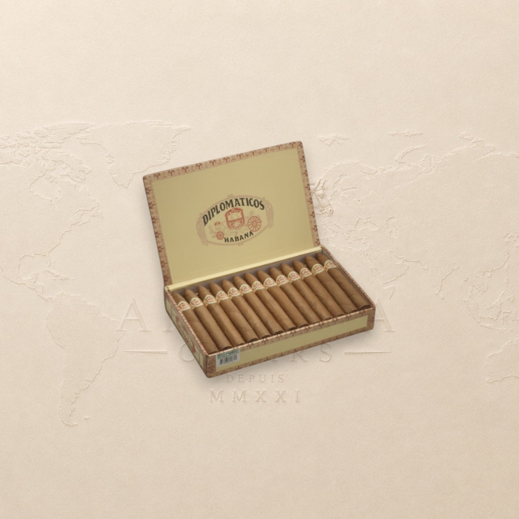 Arcadia Cigars Diplomaticos No.2 box of 25 Cuban piramides cigars, medium-to-full bodied with cedar and coffee notes.