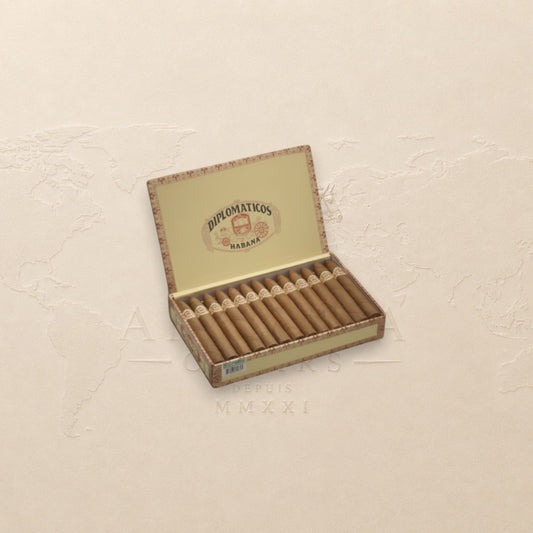 Arcadia Cigars Diplomaticos No.2 box of 25 Cuban piramides cigars, medium-to-full bodied with cedar and coffee notes.