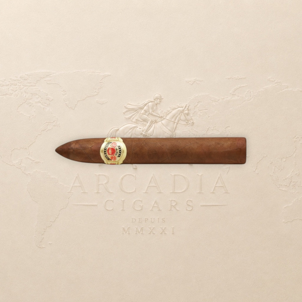 Arcadia Cigars Diplomaticos No.2 torpedo cigar, medium-to-full bodied with cedar and coffee notes.