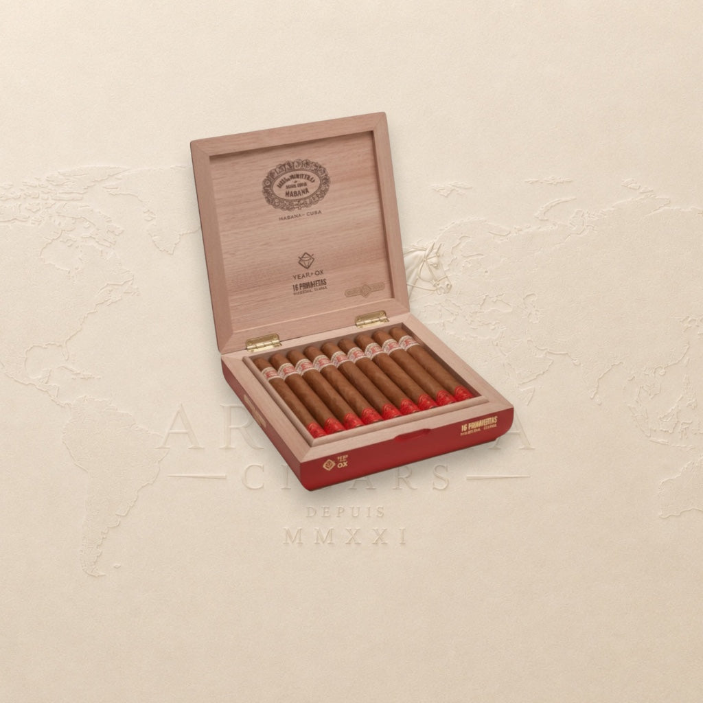 Arcadia Cigars Hoyo de Monterrey Primaveras Year of the Ox 2021 limited edition Cuban cigars in Hermosos No.1 vitola.