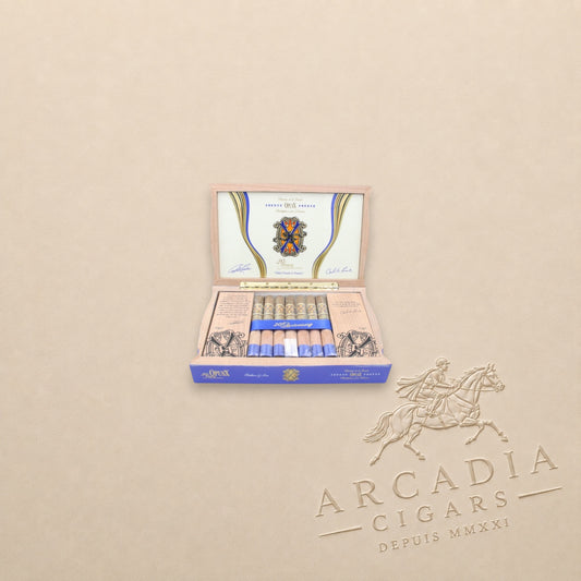 Arcadia Cigars Arturo Fuente OpusX 20 Years Celebration Father and Son cigar box with premium cigars