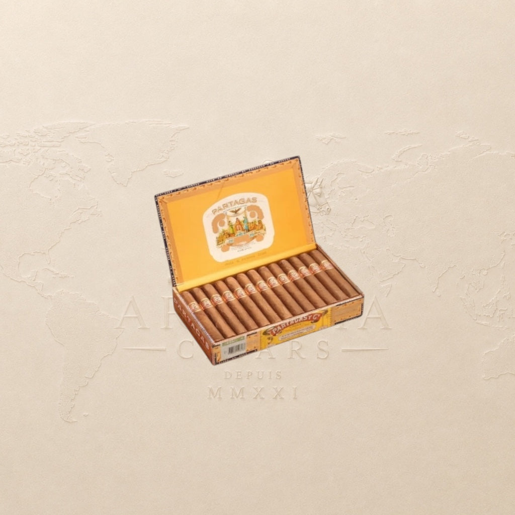 Arcadia Cigars Partagas Shorts box of 25 Cuban cigars, medium-full bodied, 4 3/8" length, 42 ring gauge.