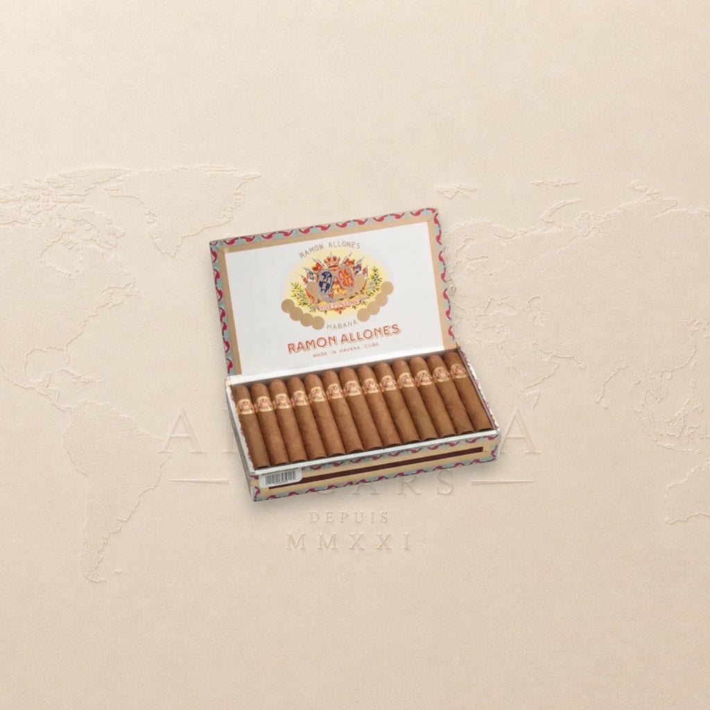 Arcadia Cigars Ramon Allones Small Club Coronas box of 10 full-bodied Cuban cigars with rich earthy and spicy notes.
