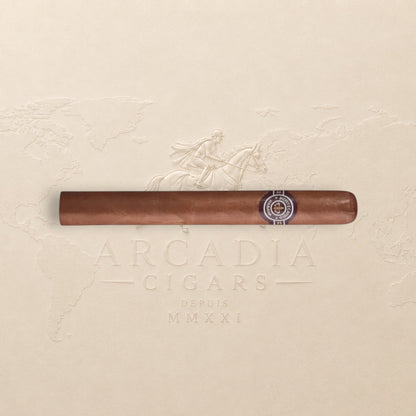 Arcadia Cigars Montecristo No. 3 corona cigar with a medium brown wrapper and a classic band.